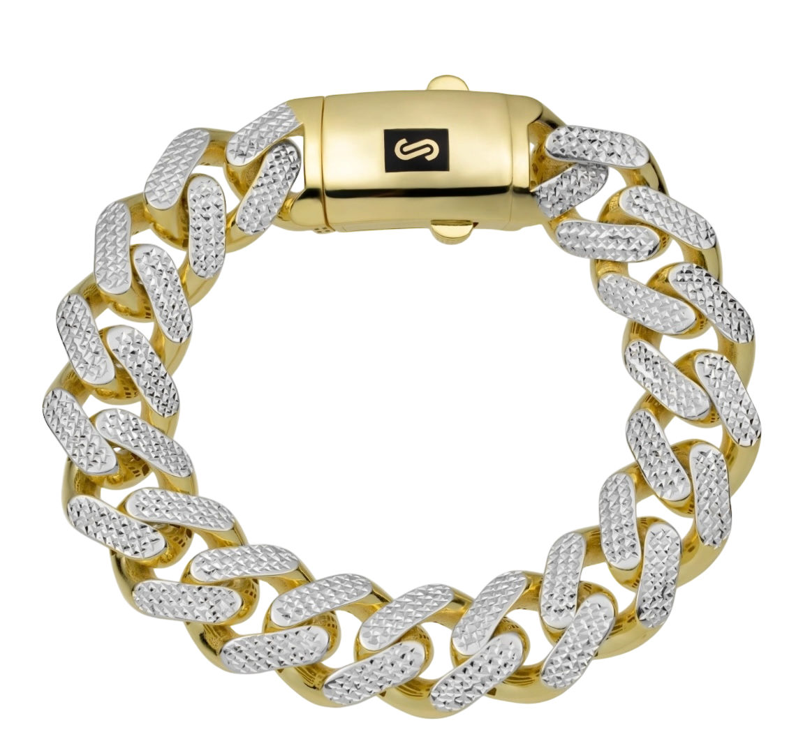 10K  TWO TONE MONACO BRACELET
