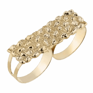 10K MENS TWO FINGER RING