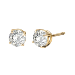 14K SOLITAIRE LAB GROWN DIAMOND STUD EARRINGS
