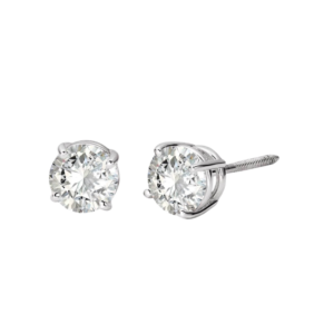 14K SOLITAIRE LAB GROWN DIAMOND STUD EARRINGS